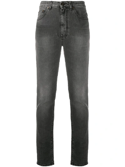 Saint Laurent High-waisted Skinny Jeans In Black