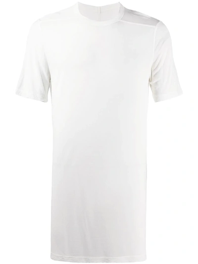 Rick Owens Long-line Burn-out T-shirt In White