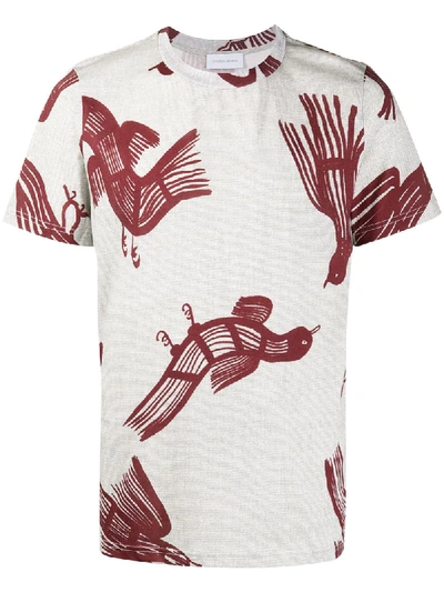 Christian Wijnants Tafu Bird Print T-shirt In Grey