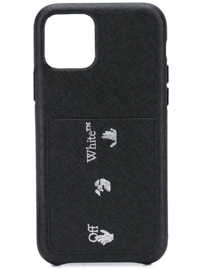 Off-white Iphone 11 Pro Logo印花十字纹手机壳 In Black