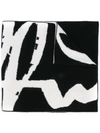 OFF-WHITE INTARSIA-KNIT LOGO SCARF