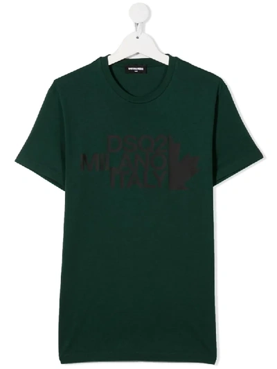 Dsquared2 Kids' Milano Maple Leaf T-shirt In Green