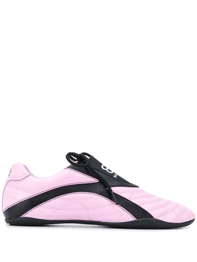 Balenciaga Zen Quilted Faux Leather Sneakers In Pink Black