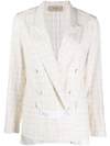 MAISON FLANEUR LONG-SLEEVED CHECK PRINT BLAZER