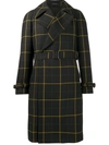 TAGLIATORE BALDWIN CHECKED BELTED COAT