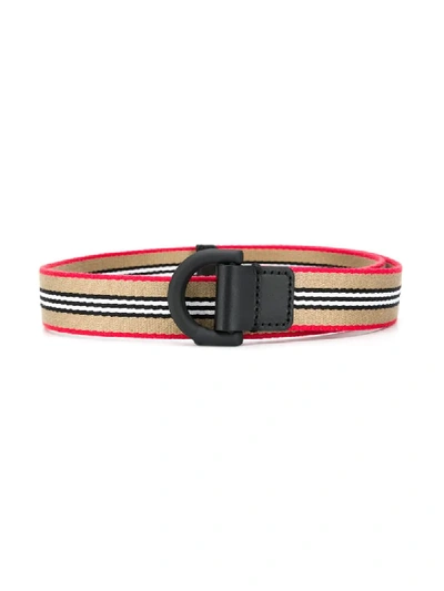 Burberry Kids' Heritage Stripe Canvas Belt In Neutrals