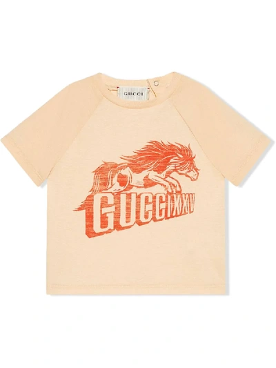 Gucci Babies' Xxv Horse-print T-shirt In White