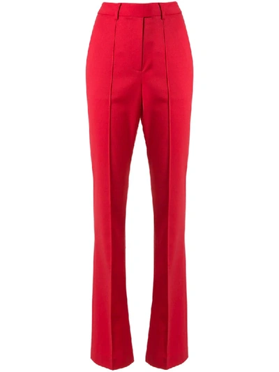 Rebecca Vallance Rossini High-rise Split Hem Trousers In Red