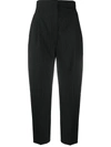 ALEXANDER MCQUEEN GLITTER PINSTRIPE HIGH WAIST TROUSERS