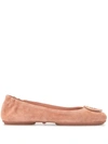 Tory Burch Minnie Nappa Leather Ballet Flats In Pink