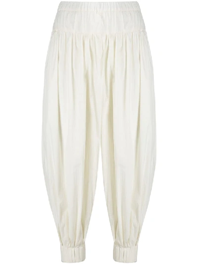 Christian Wijnants High-waist Tapered Trousers In White