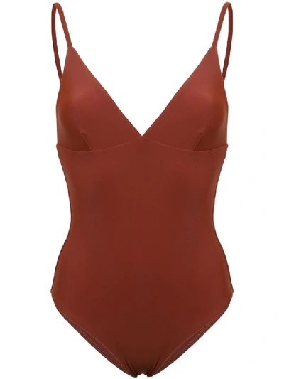 Matteau The Plunge Maillot One-piece In Brown