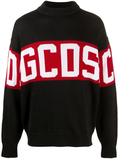 Gcds Logo Intarsia Jumper In Black