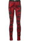 Philipp Plein Crystal Embellished Skinny Jeans In Red