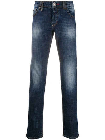 Philipp Plein Supreme Straight Jeans In Blue