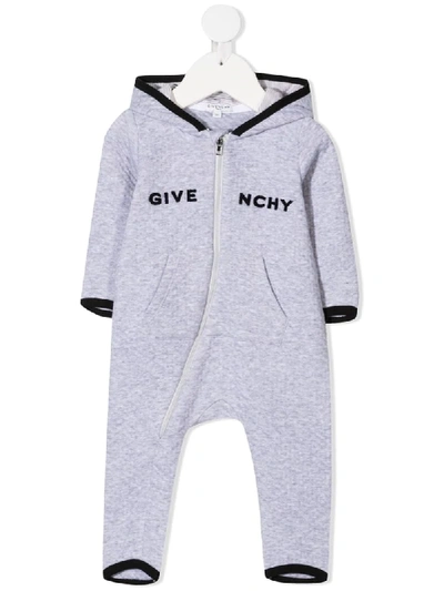 Givenchy Babies' Logo Embroidered Romper In Grey