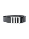 DSQUARED2 SILVER BUCKLE LEATHER BELT