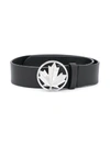 DSQUARED2 MAPLE LEAF BUCKLE LEATHER BELT