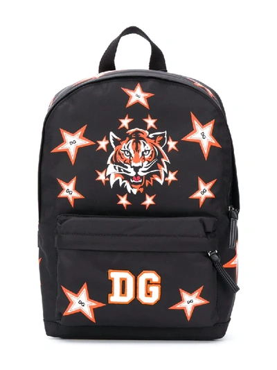Dolce & Gabbana Kids' Tiger-print Backpack In Black