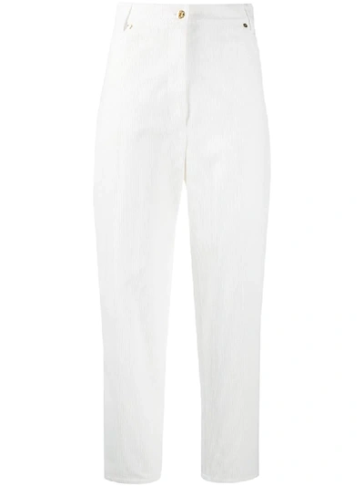Patou Corduroy Straight-leg Trousers In White