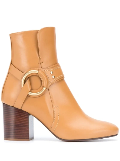 Chloé Harness Ankle Boots In Brown