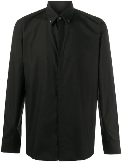 Fendi Bag Bugs-detail Button-up Shirt In Black