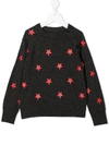 Zadig & Voltaire Stars Print Wool Blend Sweater In Grey