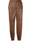 Msgm High-waisted Pocket-detail Trousers In Brown