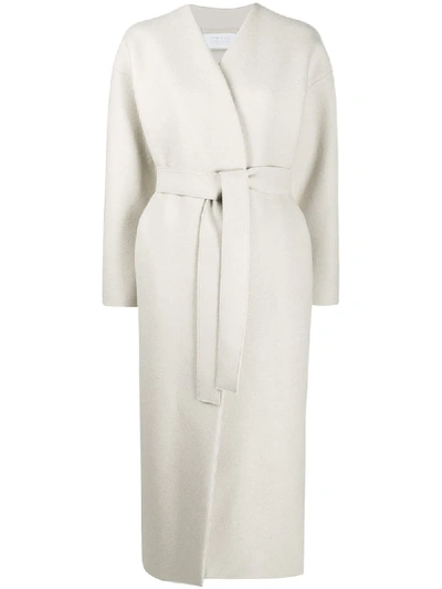 Harris Wharf London Tie-waist Coat In Neutrals