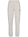 DANIELLE GUIZIO FLORAL-LOGO EMBROIDERED TRACK PANTS