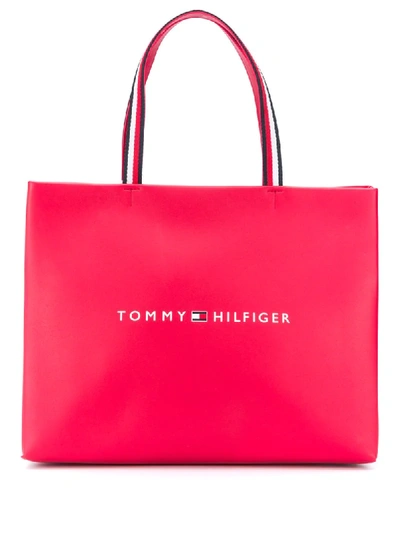 Tommy Hilfiger Logo印花托特包 In Red