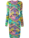 VERSACE JEANS COUTURE BAROQUE-PRINT FITTED DRESS