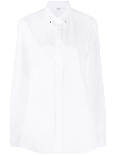 Valentino Rockstud Untitled Long-sleeve Shirt In White