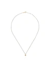 GIGI CLOZEAU 18KT GOLD HEART CHARM BEADED NECKLACE