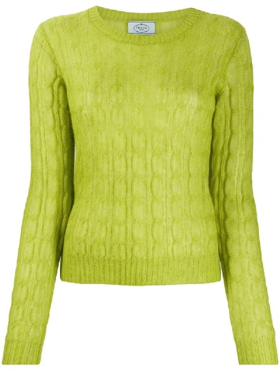 Prada Cable-knit Jumper In Green