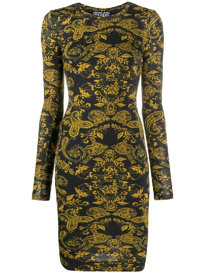 Versace Jeans Couture Ravanello Paisley Bodycon Dress In Gold