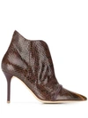 MALONE SOULIERS CORA SNAKESKIN-EFFECT 85MM BOOTS
