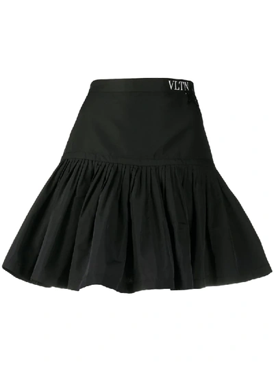 Valentino Vltn Star-patch Mini Skirt In Black