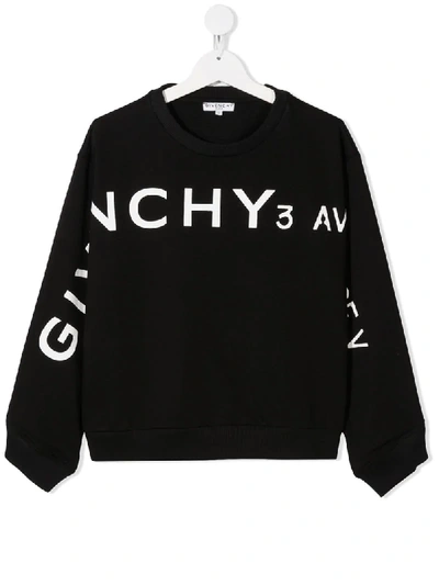 Givenchy Teen Logo Print Sweatshirt In Nero