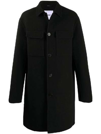 Oamc I.d. Coat Doubl Coat In Black Wool