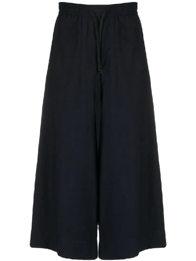 Société Anonyme High-rise Cropped Wide-leg Trousers In Blue
