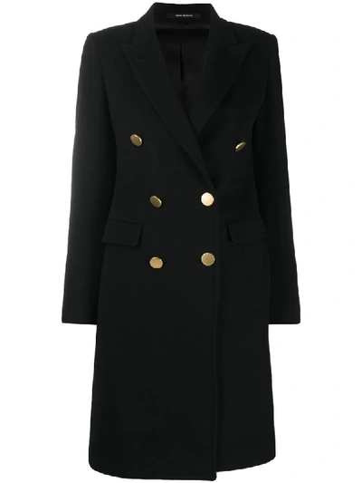 Tagliatore Double-breasted Fitted Coat In Black