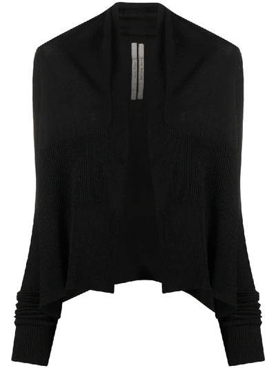 Rick Owens Ribbed Open-front Cardigan In Black