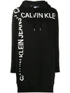 CALVIN KLEIN JEANS EST.1978 LOGO PRINT HOODIE DRESS