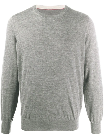 Brunello Cucinelli Crew Neck Sweater In Grey