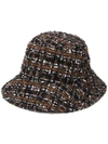 Dolce & Gabbana Multicolor Fabric Woven Wide Brim Bucket Hat In Black