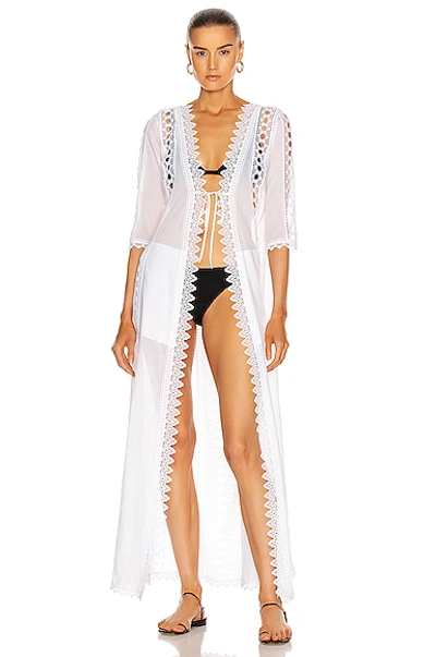 Charo Ruiz Ali Guipure Lace And Cotton-blend Voile Dressing Gown In White
