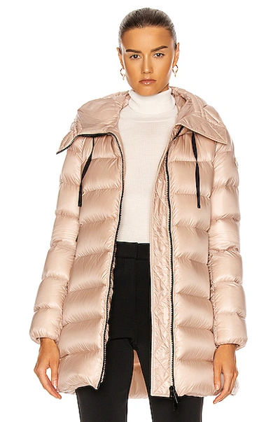 Moncler Suyen Down Quilted Nylon Hooded Parka In Pink