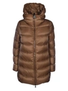 Moncler Ange Detachable Double-layer Down Coat In Brown