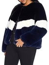 Apparis Women's Brigitte Colorblock Faux Fur Jacket In Black Ivory